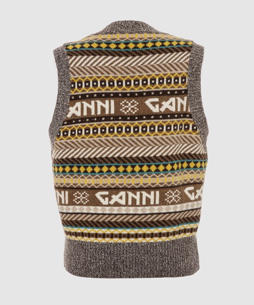 GANNI(ガニー)の「Logo Wool Mix Vest(ベスト・レディース・イエロー系その他・S/XS/M)」の2枚目の写真