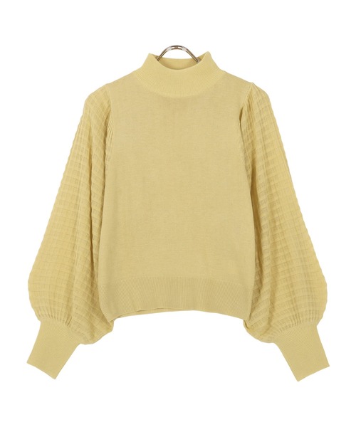 KOBE LETTUCE（コウベレタス）の「シアーチェックスリーブニットトップス（ニット/セーター・レディース・イエロー系/ブラック/パープル系・FREE）」の11枚目の写真