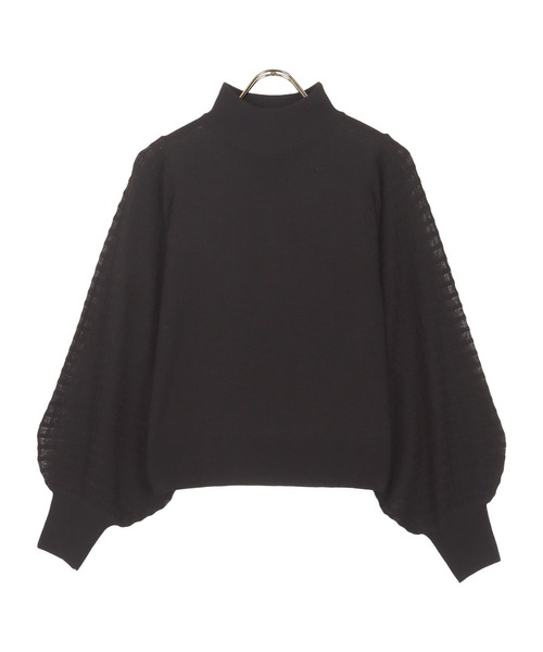 KOBE LETTUCE（コウベレタス）の「シアーチェックスリーブニットトップス（ニット/セーター・レディース・イエロー系/ブラック/パープル系・FREE）」の8枚目の写真