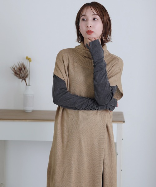 セール】ハイネックロングベスト（ベスト）｜ElegChic（エレグシック