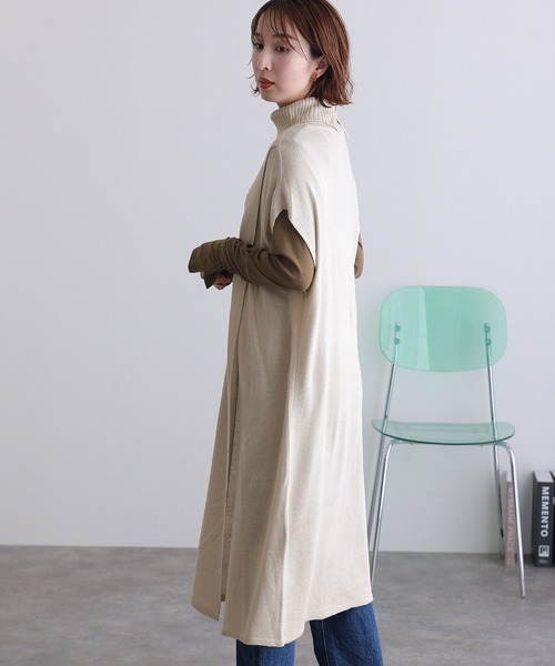 ElegChic（エレグシック）の「ハイネック ロング ベスト（ベスト・レディース・ブラック/ライトグレー/モカ・L/3L/5L）」の13枚目の写真