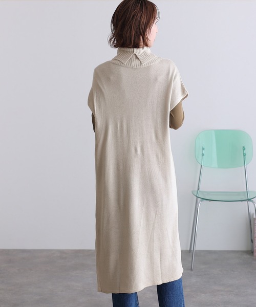 ElegChic（エレグシック）の「ハイネック ロング ベスト（ベスト・レディース・ブラック/ライトグレー/モカ・L/3L/5L）」の11枚目の写真