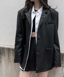 Figments | フェイクレザーテーラードジャケット(テーラードジャケット)