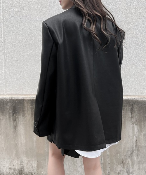 Figments（フィグメンツ）の「合皮テーラードジャケット（テーラードジャケット・レディース・ブラック・FREE）」の10枚目の写真