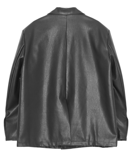 Figments（フィグメンツ）の「合皮テーラードジャケット（テーラードジャケット・レディース・ブラック・FREE）」の3枚目の写真