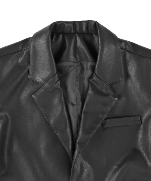 Figments（フィグメンツ）の「合皮テーラードジャケット（テーラードジャケット・レディース・ブラック・FREE）」の7枚目の写真