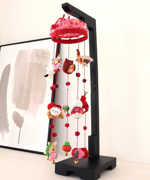 つるし飾りセット つまみ細工 吊るし飾りと雛飾りセット 雛壇 ピンク