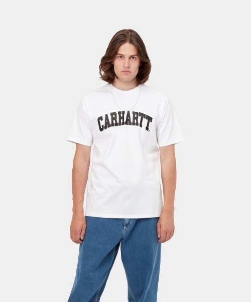 Carhartt WIP（カーハートダブリューアイピー）の「Carhartt WIP/カーハートダブリューアイピー S/S UNIVERSITYT-SHIRT ブランドロゴ クルーネックTシャツ/半袖Tシャツ I028990（Tシャツ/カットソー・メンズ・イエロー/ホワイト/グリーン/ブラック・M/L/XL）」の6枚目の写真
