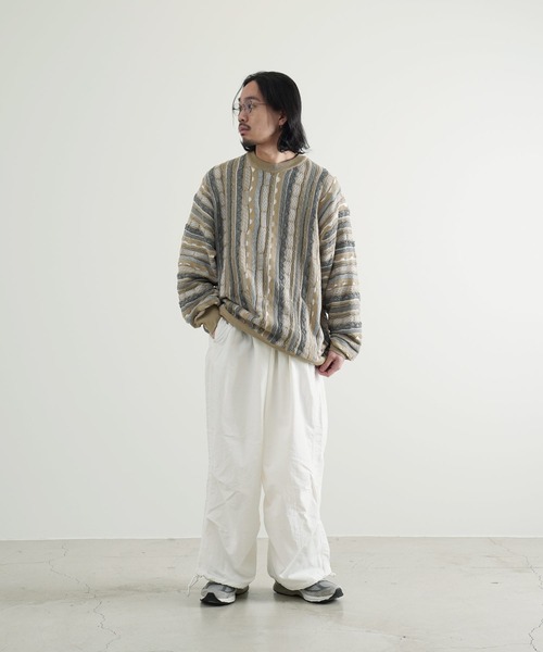 Air Tokyo(エアートウキョー)の「オーバーサイズ 3D レトロ ジャガード クルーネック ニット セーター <セレクトアイテム>(ニット/セーター・メンズ・グリーン/ベージュ/ネイビー・LARGE/X-LARGE)」の11枚目の写真