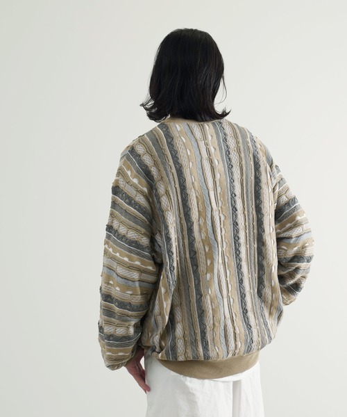 Air Tokyo(エアートウキョー)の「オーバーサイズ 3D レトロ ジャガード クルーネック ニット セーター <セレクトアイテム>(ニット/セーター・メンズ・グリーン/ベージュ/ネイビー・LARGE/X-LARGE)」の13枚目の写真