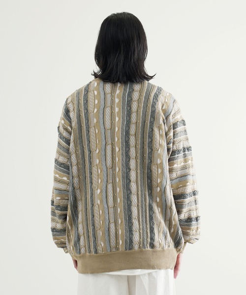 Air Tokyo(エアートウキョー)の「オーバーサイズ 3D レトロ ジャガード クルーネック ニット セーター <セレクトアイテム>(ニット/セーター・メンズ・グリーン/ベージュ/ネイビー・LARGE/X-LARGE)」の17枚目の写真