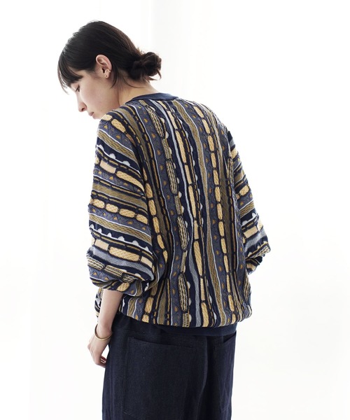 Air Tokyo(エアートウキョー)の「オーバーサイズ 3D レトロ ジャガード クルーネック ニット セーター <セレクトアイテム>(ニット/セーター・メンズ・グリーン/ベージュ/ネイビー・LARGE/X-LARGE)」の22枚目の写真