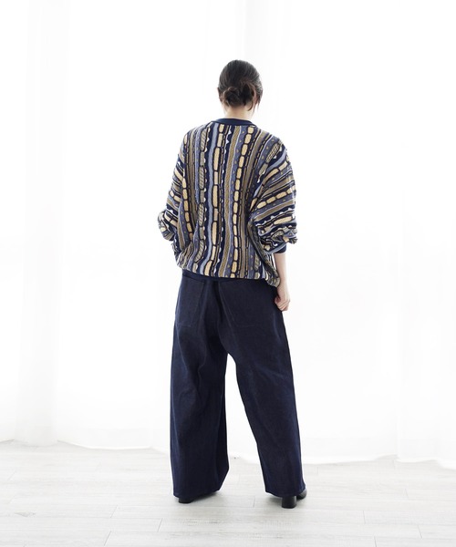 Air Tokyo(エアートウキョー)の「オーバーサイズ 3D レトロ ジャガード クルーネック ニット セーター <セレクトアイテム>(ニット/セーター・メンズ・グリーン/ベージュ/ネイビー・LARGE/X-LARGE)」の7枚目の写真