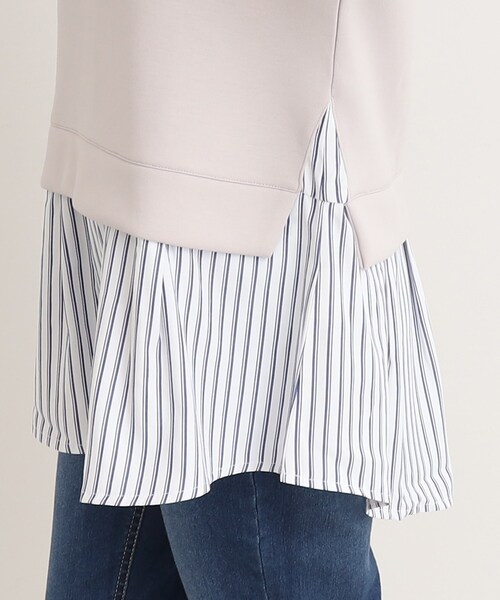 SHOO・LA・RUE（シューラルー）の「◆コーデに迷わない！レイヤード風異素材使いトップス（Tシャツ/カットソー・レディース・ピンク系その他/ベージュ系その他6/ブラック系1・00）」の12枚目の写真