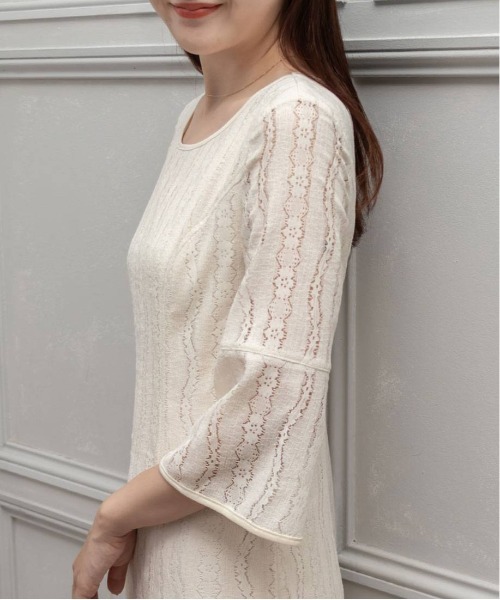 RANDA（ランダ）の「フレアスリーブレースワンピース（ドレス・レディース・ブラック/ホワイト・0/1）」の3枚目の写真