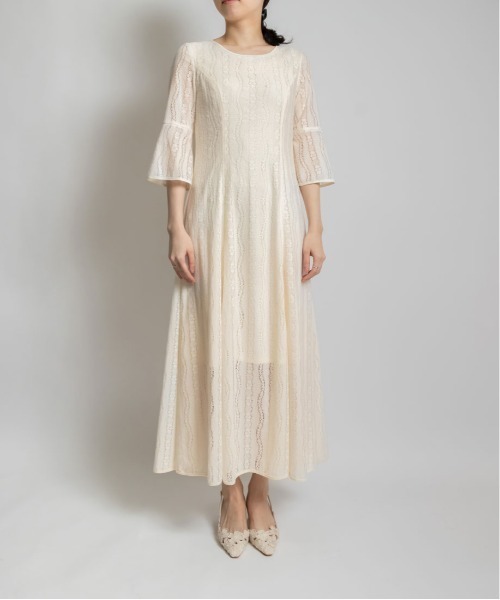 RANDA（ランダ）の「フレアスリーブレースワンピース（ドレス・レディース・ブラック/ホワイト・0/1）」の9枚目の写真