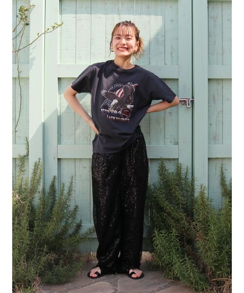 Ungrid（アングリッド）の「イーグルプリントTee（Tシャツ/カットソー・レディース・チャコールグレー/オフホワイト・FREE）」の5枚目の写真