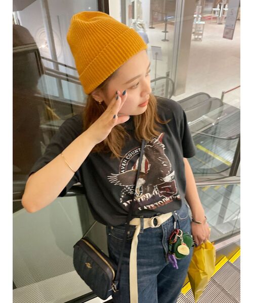 Ungrid（アングリッド）の「イーグルプリントTee（Tシャツ/カットソー・レディース・チャコールグレー/オフホワイト・FREE）」の6枚目の写真