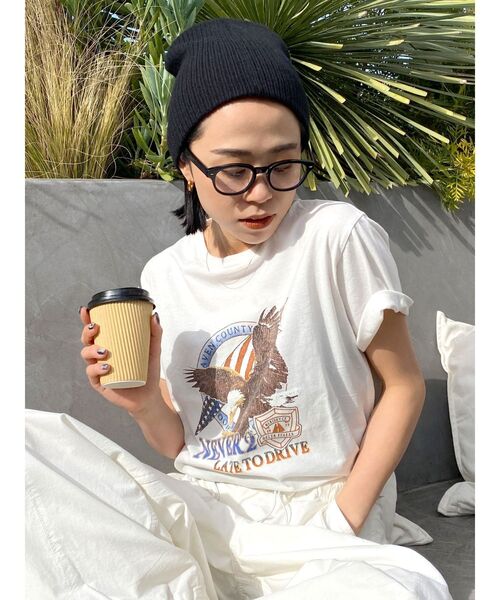 Ungrid（アングリッド）の「イーグルプリントTee（Tシャツ/カットソー・レディース・チャコールグレー/オフホワイト・FREE）」の14枚目の写真