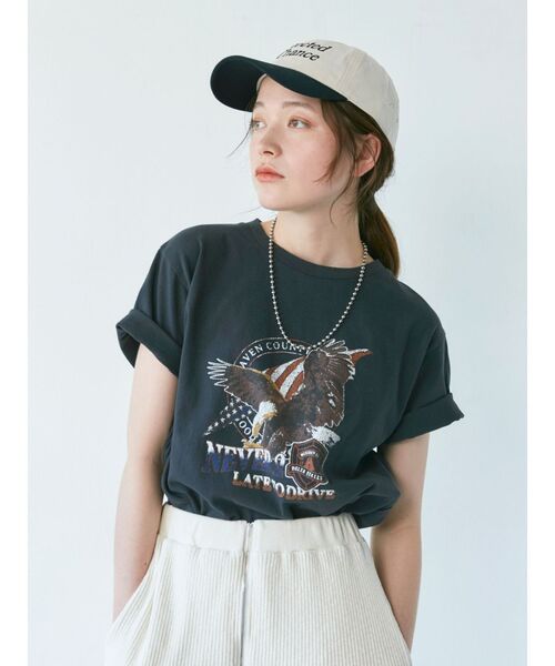 Ungrid（アングリッド）の「イーグルプリントTee（Tシャツ/カットソー・レディース・チャコールグレー/オフホワイト・FREE）」の18枚目の写真