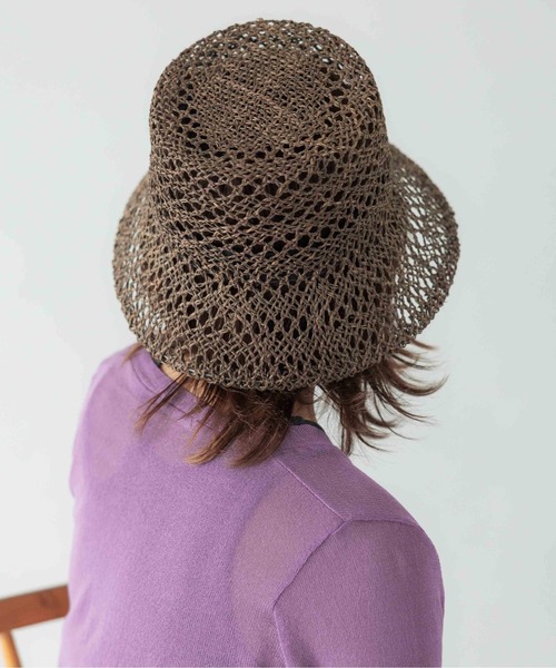 CONTROL FREAK（コントロールフリーク）の「CONTROL FREAK(コントロールフリーク)透かし編みバケットハット（ハット・レディース・ブラック/ブラウン/ナチュラル/パープル・FREE）」の3枚目の写真