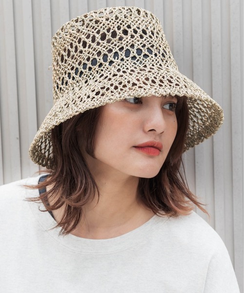 CONTROL FREAK（コントロールフリーク）の「CONTROL FREAK(コントロールフリーク)透かし編みバケットハット（ハット・レディース・ブラック/ブラウン/ナチュラル/パープル・FREE）」の5枚目の写真