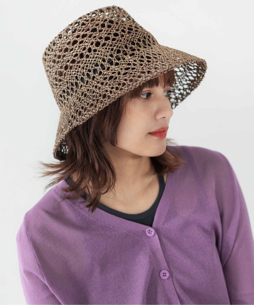 CONTROL FREAK（コントロールフリーク）の「CONTROL FREAK(コントロールフリーク)透かし編みバケットハット（ハット・レディース・ブラック/ブラウン/ナチュラル/パープル・FREE）」の20枚目の写真