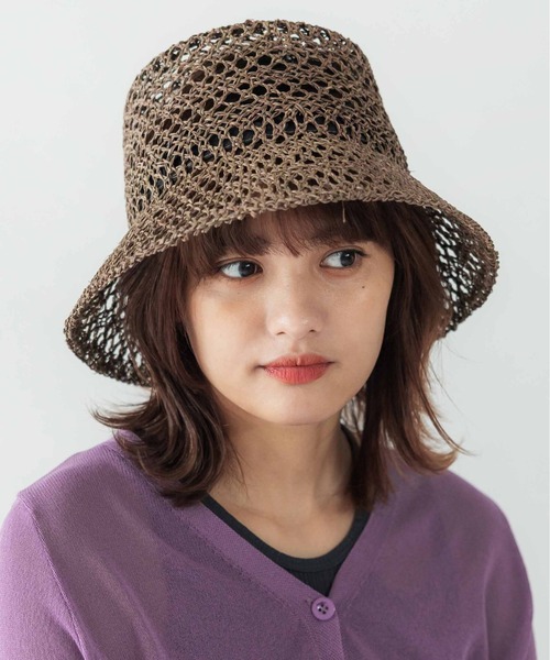 CONTROL FREAK（コントロールフリーク）の「CONTROL FREAK(コントロールフリーク)透かし編みバケットハット（ハット・レディース・ブラック/ブラウン/ナチュラル/パープル・FREE）」の22枚目の写真