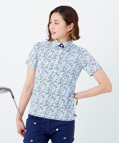 marie claire(マリ・クレール)の「【marie claire:マリ.クレール】レディース 半袖シャツ ゴルフ(シャツ/ブラウス・レディース・ネイビー/イエロー/ホワイト・MEDIUM/LARGE/X-LARGE)」の6枚目の写真