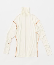 unfil アンフィル / superfine merino plain-jersey turtle with mohair-stitch スーパーファインメリノ プレーンジャージー タートルネックカットソー（モヘアステッチ） / WHFL-UW106