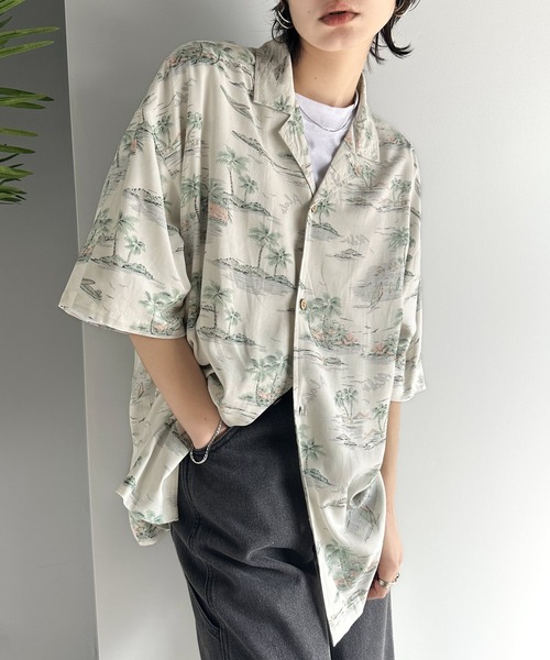 Java(ジャバ)の「《JaVa ジャバコラボ》大人の遊び心。柄開襟シャツ(シャツ/ブラウス・レディース・ブラック/ライトグレー/ホワイト系1/ホワイト系2/ホワイト系3/グレー系1/アイボリー系・LARGE/SMALL/X-LARGE/MEDIUM)」の18枚目の写真