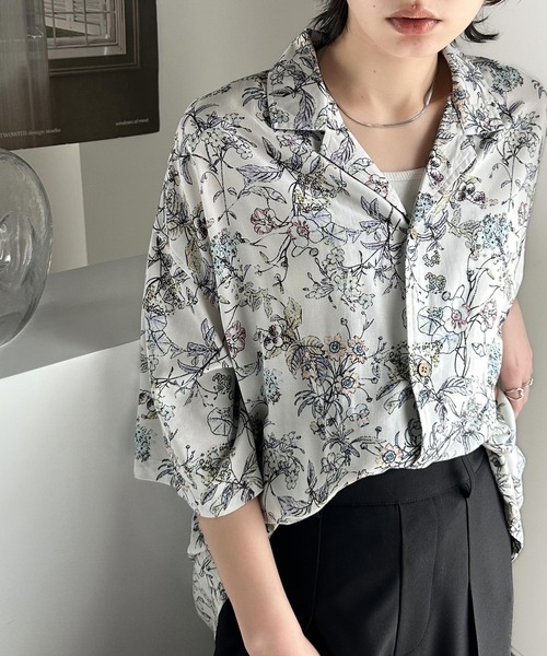 Java(ジャバ)の「《JaVa ジャバコラボ》大人の遊び心。柄開襟シャツ(シャツ/ブラウス・レディース・ブラック/ライトグレー/ホワイト系1/ホワイト系2/ホワイト系3/グレー系1/アイボリー系・LARGE/SMALL/X-LARGE/MEDIUM)」の15枚目の写真