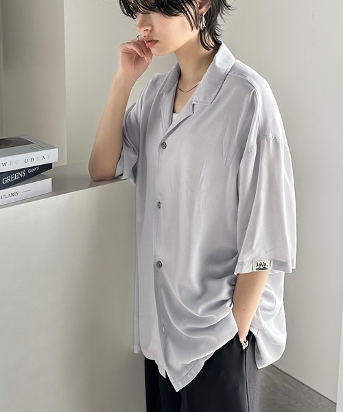 Java(ジャバ)の「《JaVa ジャバコラボ》大人の遊び心。柄開襟シャツ(シャツ/ブラウス・レディース・ブラック/ライトグレー/ホワイト系1/ホワイト系2/ホワイト系3/グレー系1/アイボリー系・LARGE/SMALL/X-LARGE/MEDIUM)」の10枚目の写真
