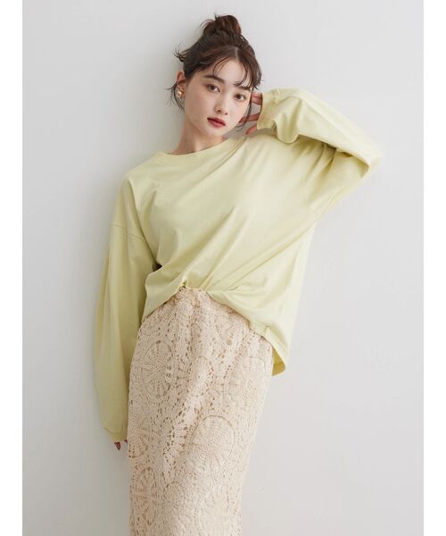 AMERICAN HOLIC（アメリカンホリック）の「袖タックボリュームスリーブカットプルオーバー（Tシャツ/カットソー・レディース・ラベンダー/グリーン系その他3/オフホワイト/その他7・M/L）」の8枚目の写真