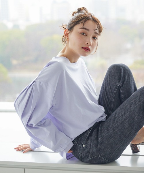 AMERICAN HOLIC（アメリカンホリック）の「袖タックボリュームスリーブカットプルオーバー（Tシャツ/カットソー・レディース・ラベンダー/グリーン系その他3/オフホワイト/その他7・M/L）」の3枚目の写真