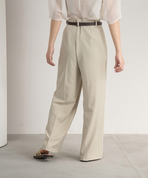 Amiur（エミレ）の「belt set tuck pants（その他パンツ・レディース・ブラック/ピンク/ベージュ・FREE）」の6枚目の写真