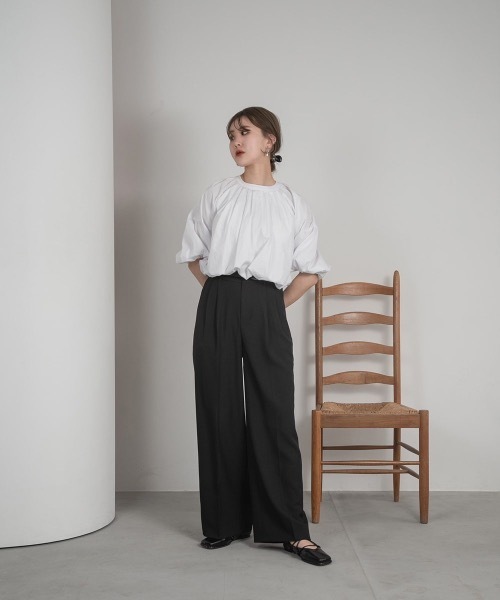 Amiur（エミレ）の「belt set tuck pants（その他パンツ・レディース・ブラック/ピンク/ベージュ・FREE）」の7枚目の写真