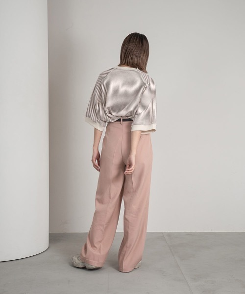 Amiur（エミレ）の「belt set tuck pants（その他パンツ・レディース・ブラック/ピンク/ベージュ・FREE）」の8枚目の写真