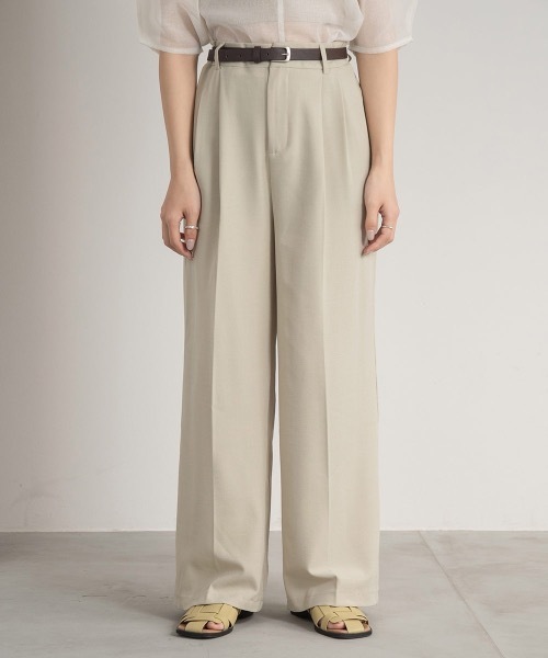 Amiur（エミレ）の「belt set tuck pants（その他パンツ・レディース・ブラック/ピンク/ベージュ・FREE）」の5枚目の写真