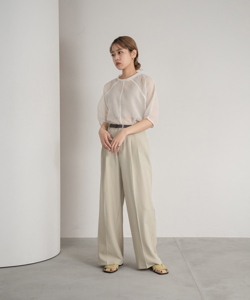 Amiur（エミレ）の「belt set tuck pants（その他パンツ・レディース・ブラック/ピンク/ベージュ・FREE）」の16枚目の写真