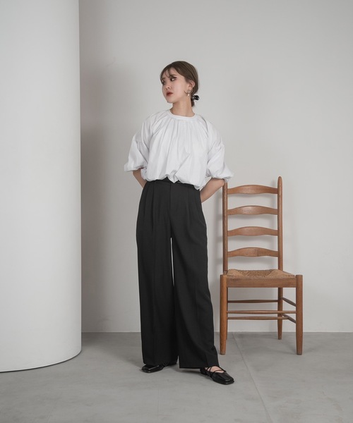 Amiur（エミレ）の「belt set tuck pants（その他パンツ・レディース・ブラック/ピンク/ベージュ・FREE）」の19枚目の写真