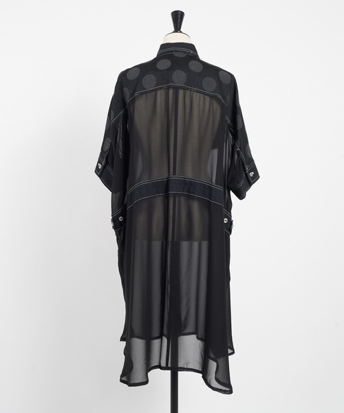 gomme（ゴム）の「ドットデニム　デニムシャツ（シャツ/ブラウス・レディース・インディゴブルー/ブラック・MEDIUM）」の8枚目の写真