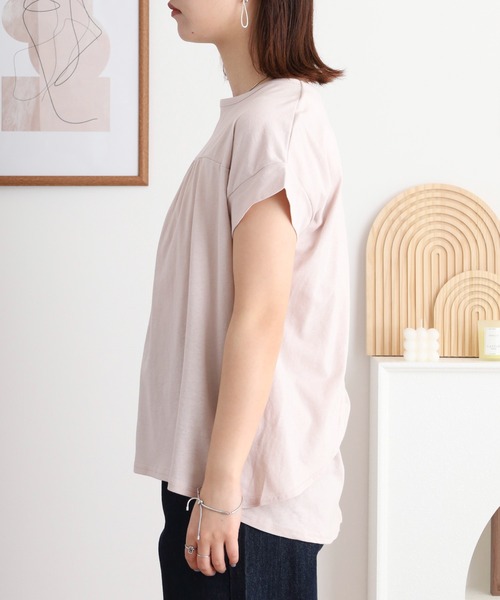 atONE(アットワン)の「atONE バックダブル半袖プルオーバー(Tシャツ/カットソー・レディース・ホワイト/ライトブラウン/ブラック/ピンクベージュ・LL~3L/4L~5L/M~L/M-L)」の10枚目の写真