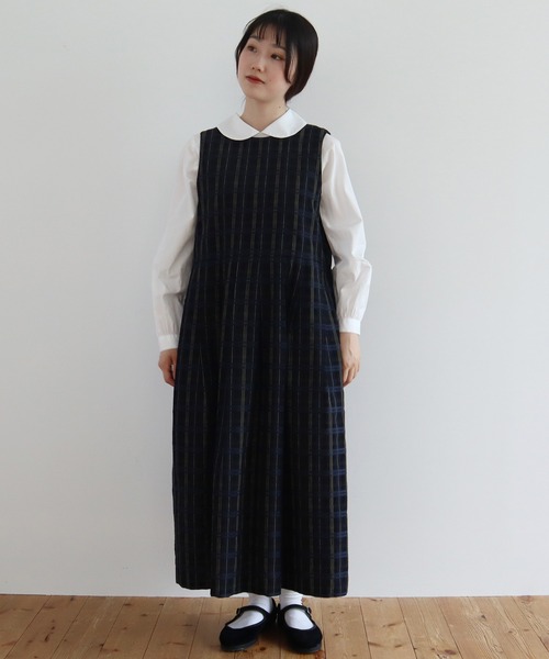 bulle de savon（ビュルデサボン）の「C/E CHECK タック ワンピース