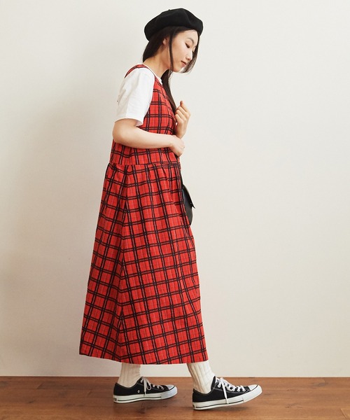bulle de savon（ビュルデサボン）の「C/E CHECK タック ワンピース