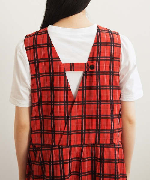 bulle de savon（ビュルデサボン）の「C/E CHECK タック ワンピース