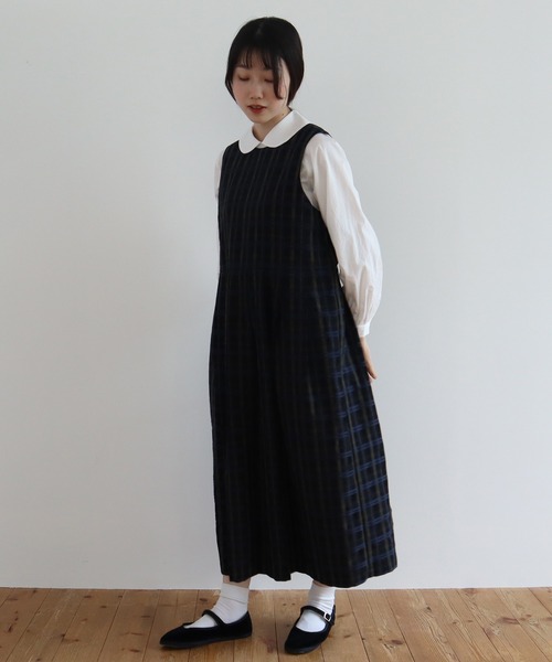 bulle de savon（ビュルデサボン）の「C/E CHECK タック ワンピース