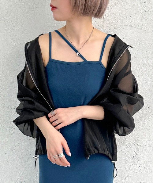 apres jour mignon(アプレジュールミニョン)の「カップ付き変形キャミワンピ【ZOZOTOWN限定アイテム】(ワンピース・レディース・ブラック/ブルー・X-LARGE/フリー)」の11枚目の写真