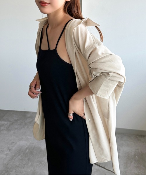 apres jour mignon(アプレジュールミニョン)の「カップ付き変形キャミワンピ【ZOZOTOWN限定アイテム】(ワンピース・レディース・ブラック/ブルー・X-LARGE/フリー)」の5枚目の写真