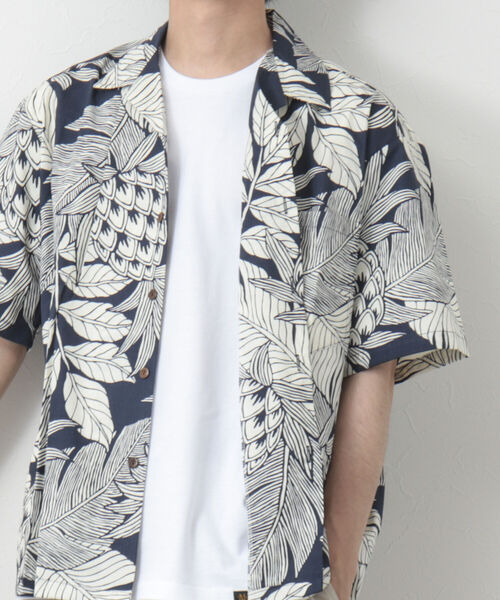 NOLLEY'S goodman(ノーリーズグッドマン)の「【Hilo Hattie/ヒロハッティ】別注Aloha Shirt Pineapples アロハシャツ(シャツ/ブラウス・メンズ・ネイビー/グリーン・L/M)」の3枚目の写真